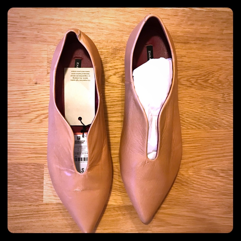 Super cute leather flats by Zara basic